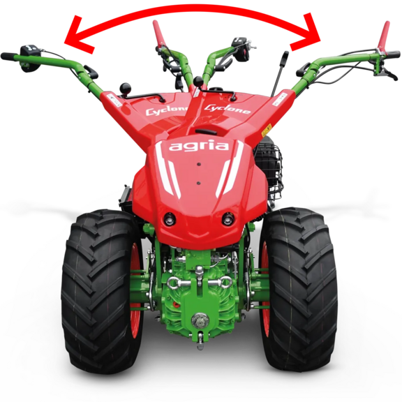 Lenkholm in beide Richtungen seitlich schwenkbar Lenkholm in beide Richtungen seitlich schwenkbar