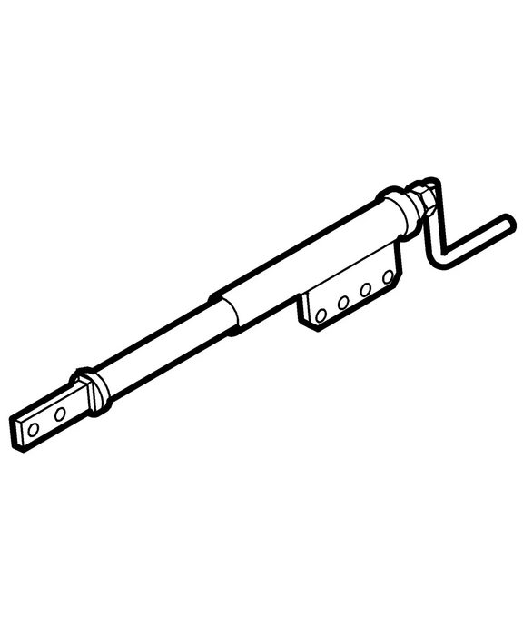 Height adjustable spindle for stepless height adjustment. Not in connection with mounted lawn sawing machine Height adjustable spindle for stepless height adjustment. Not in connection with mounted lawn sawing machine