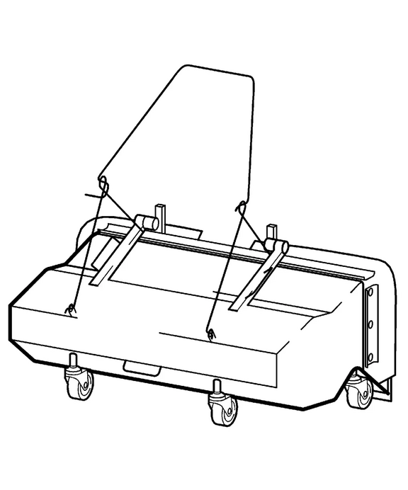 Sammelbehälter 80, Lenkrollen zur exakten Bodenanpassung, Entleerung in angebautem Zustand möglich, zum Anbau an Art. Nr. 2294 011 Sammelbehälter 80, Lenkrollen zur exakten Bodenanpassung, Entleerung in angebautem Zustand möglich, zum Anbau an Art. Nr. 2294 011